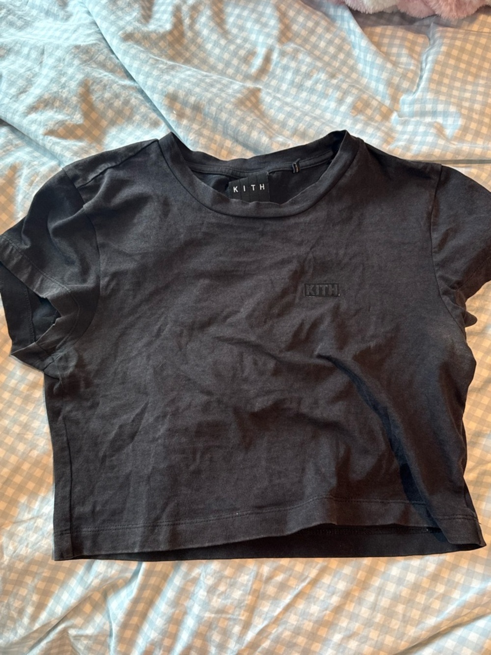 Kith Black Short Sleeve Cropped Tee